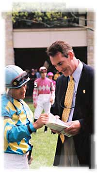 Bing I Bush Jr. in Keeneland Paddock with Jockey Corey Nakatani